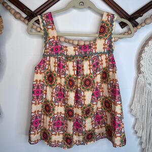 Anthropologie Let Me Be Abstract Poplin Top